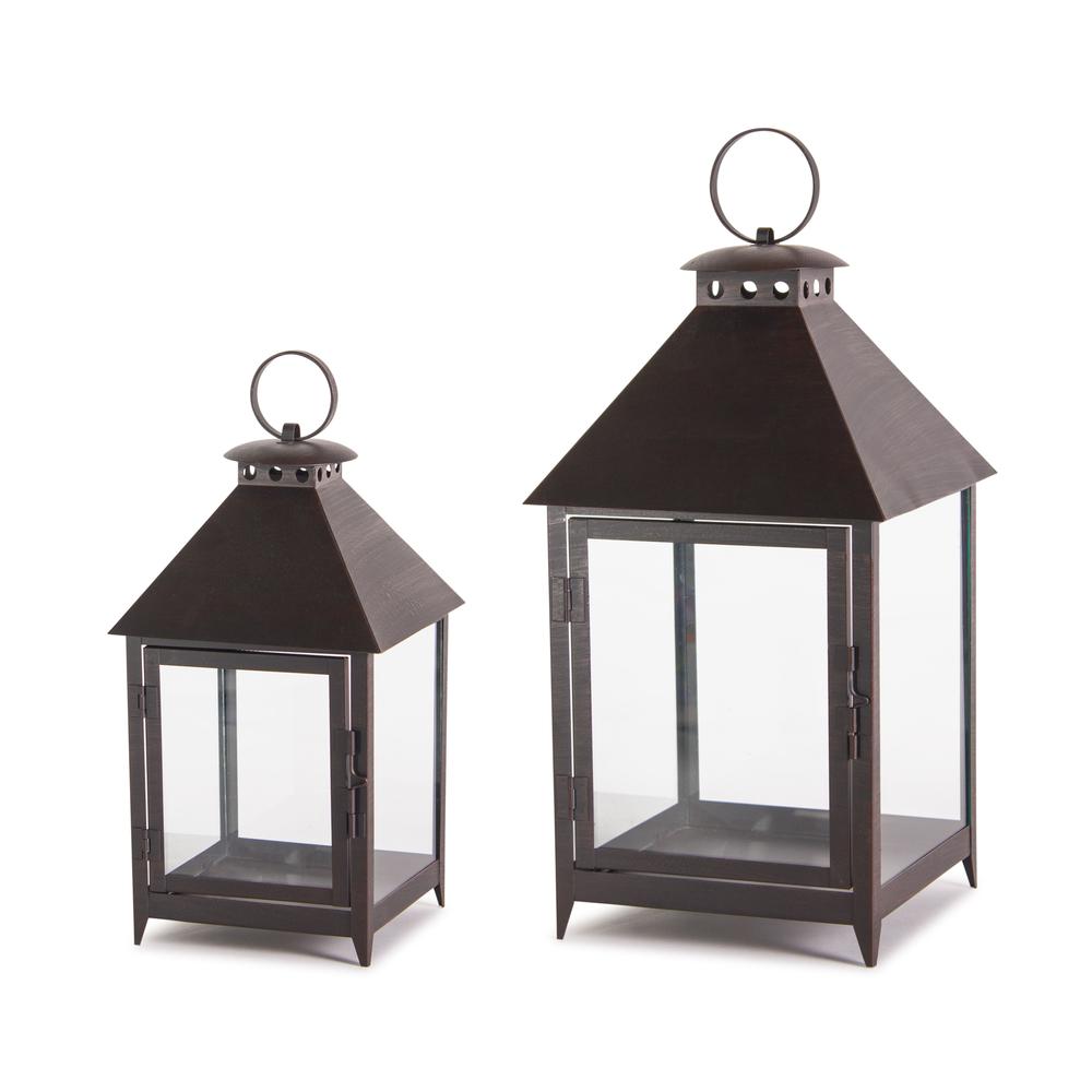 Lantern (Set of 2) 11.75"H, 16"H Iron. Picture 1