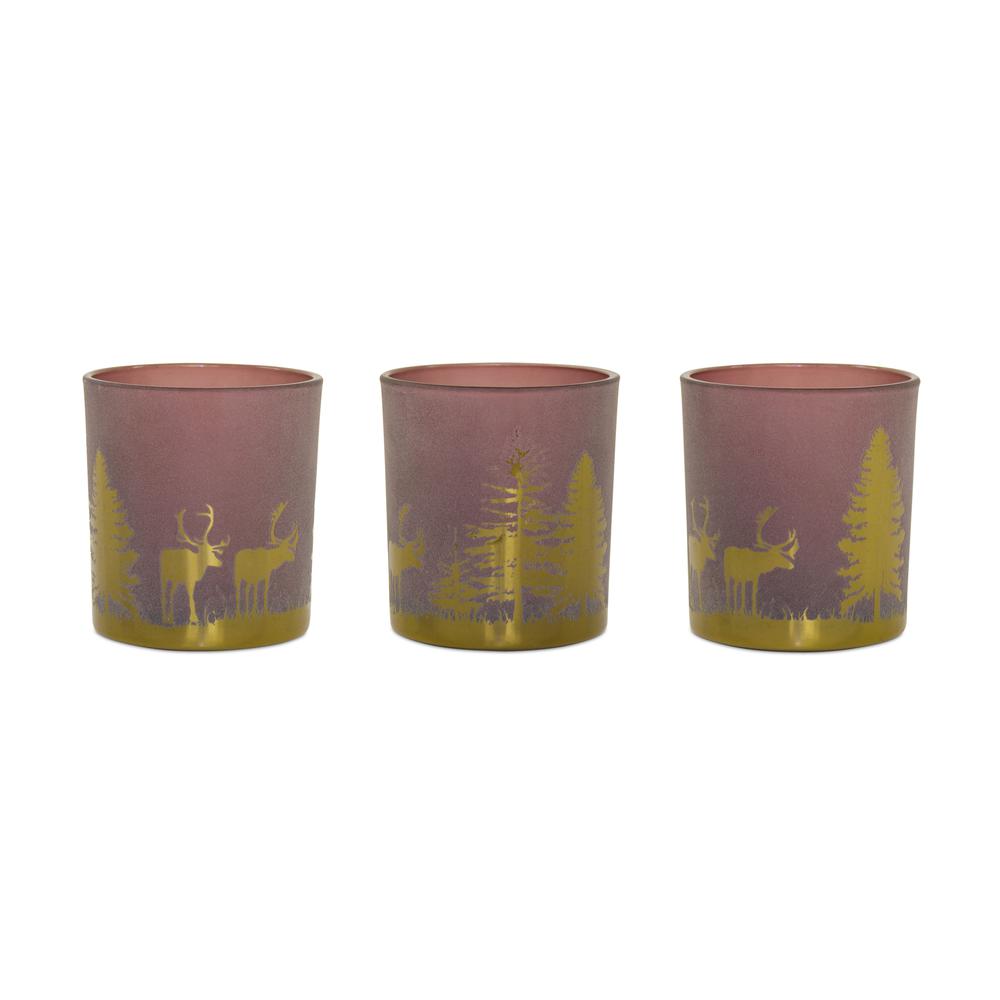 Votive Holder (Set of 3) PVC Box 3"H Glass. Picture 1