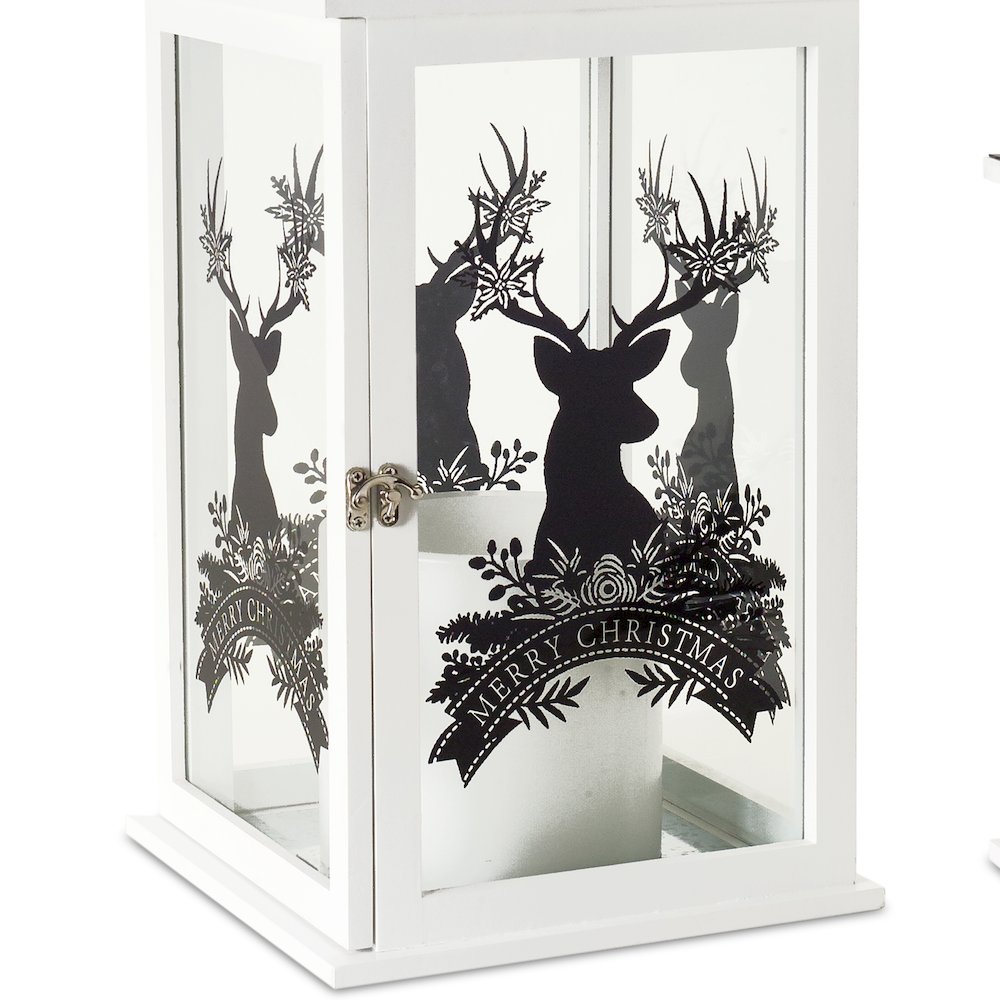 Merry Christmas Lantern (Set of 2) 17.5"H, 22.75"H Wood. Picture 3