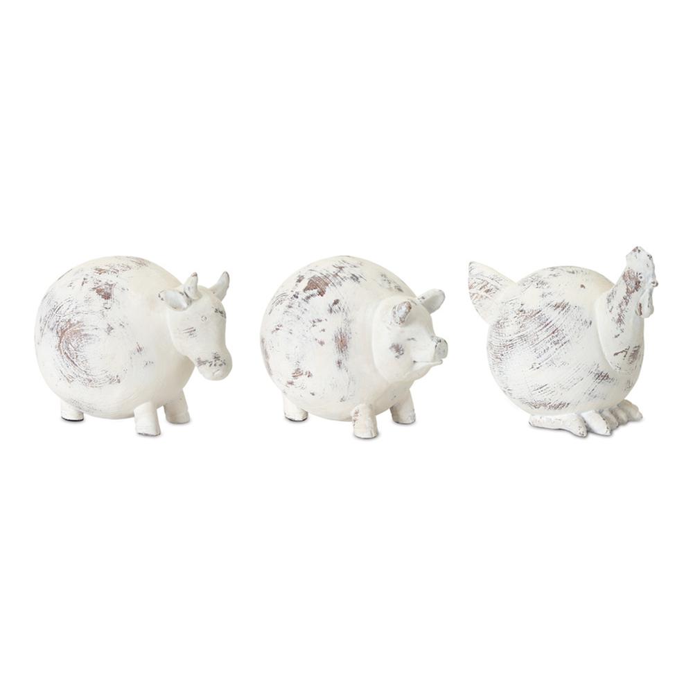 Farm Animal (Set of 3) 4.5"H Resin/Stone Powder. Picture 1