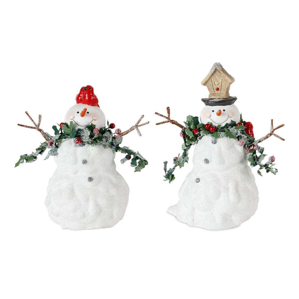 Snowman (Set of 4) 5.5"H, 6.5"H Terra Cotta. Picture 1