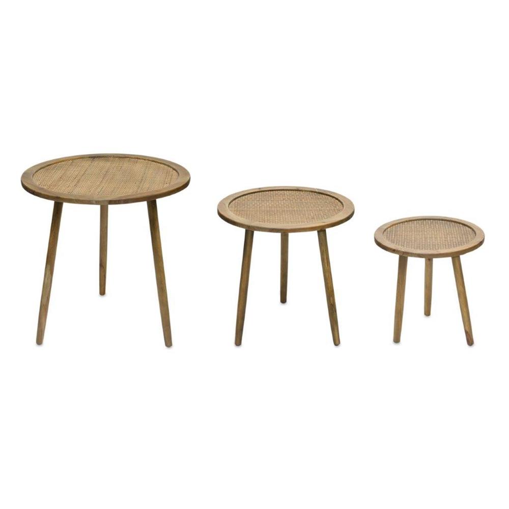 Accent Table (Set of 3) 16"D x 16"H, 20"D x 20"H, 24"D x 24"H Wood. Picture 1
