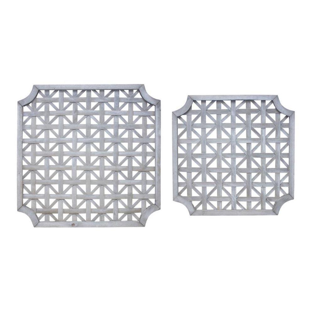 Wall Hanging (Set of 2) 23.25"SQ, 27.25"SQ Wood. Picture 1