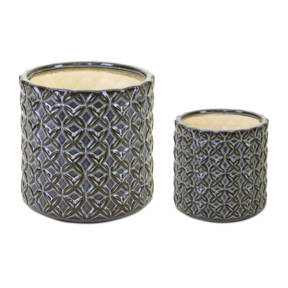 Pot (Set of 2) 4.5"D x 4.5"H, 6.5"D x 6.25"H Terra Cotta. Picture 1