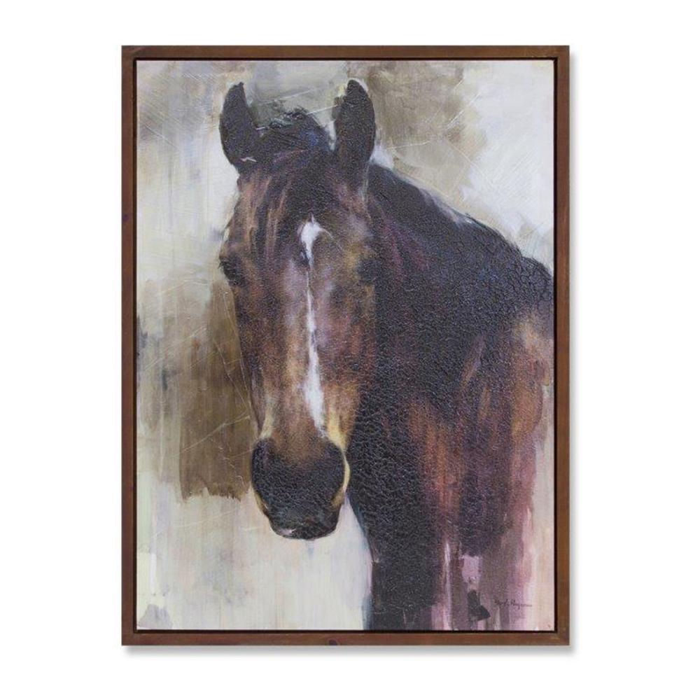 Horse Canvas 23.75"L x 31.5"H Canvas/Wood. Picture 1