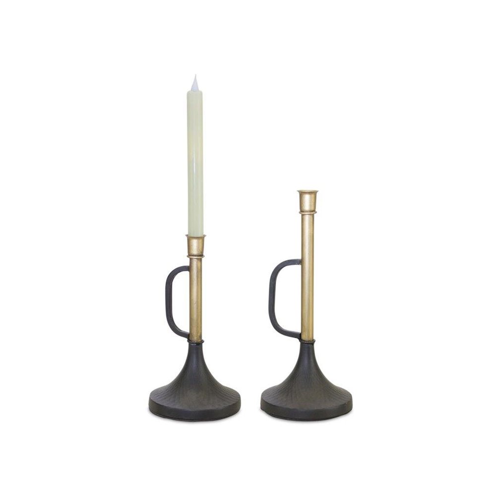 Candle Holder (Set of 2) 9.25"H, 12"H Metal. Picture 1