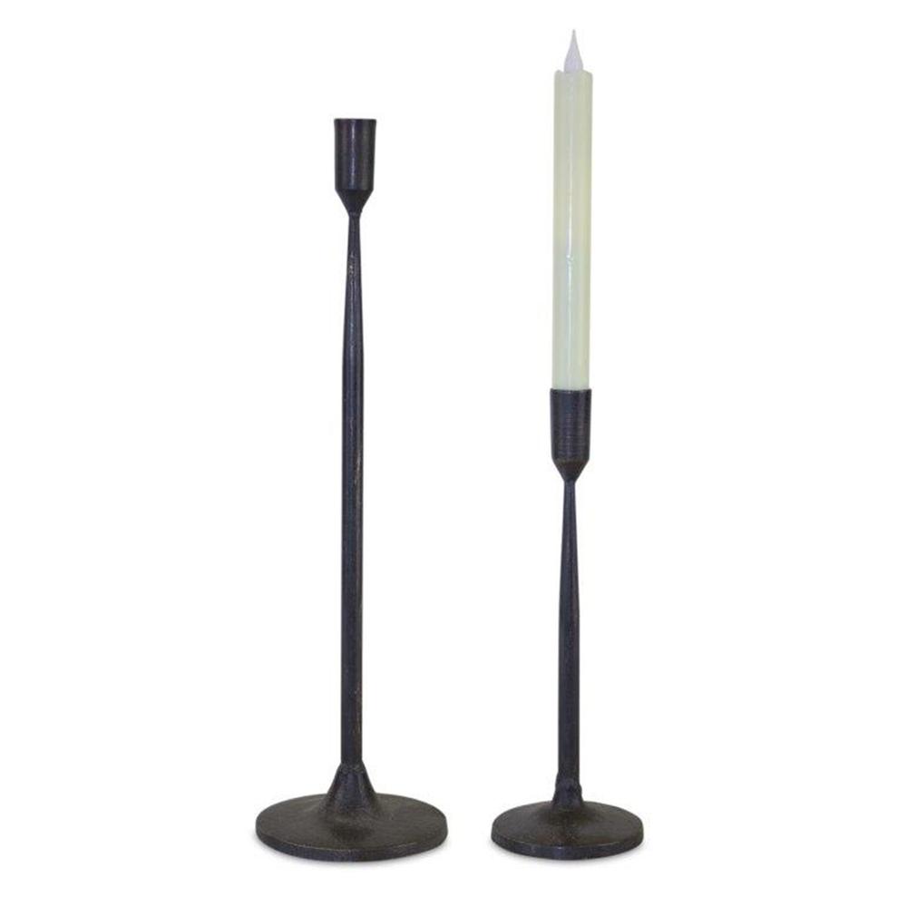 Candle Holder (Set of 2) 10.75"H, 16.5"H Metal. Picture 1