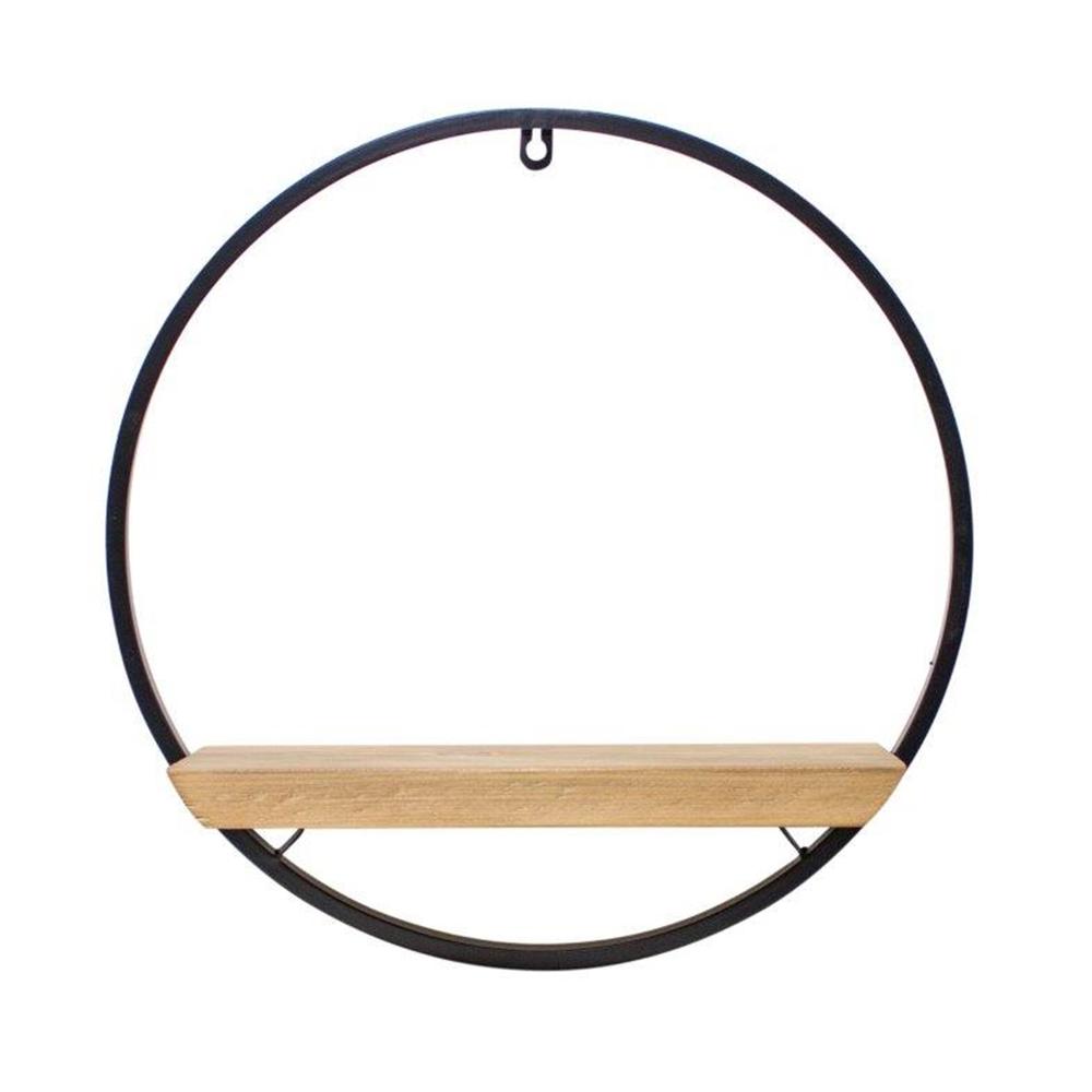 Circle Shelf 17"L x 17.5"H Iron/Wood. Picture 1