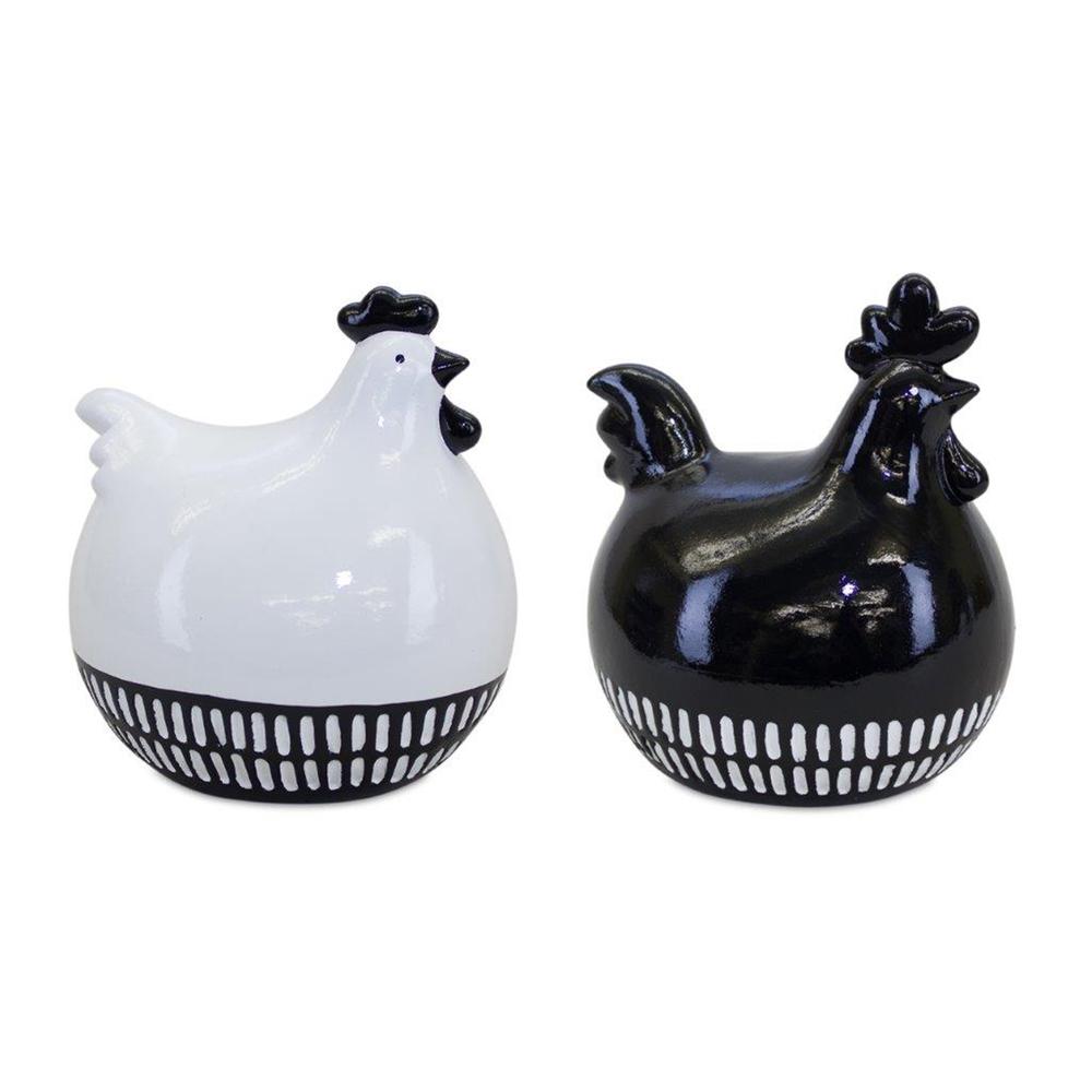 Chicken (Set of 2) 7.25"L x 8"H Terra Cotta. Picture 1