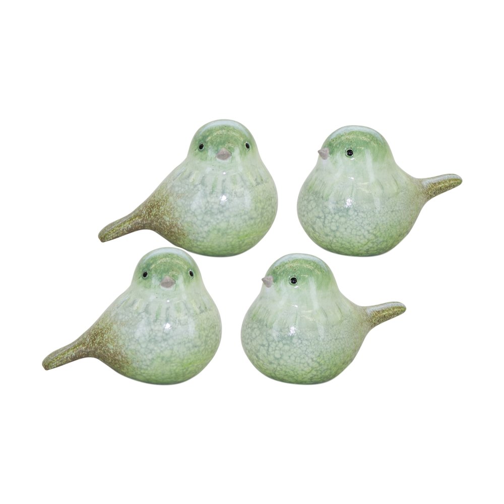 Bird (Set of 4) 2.5"H Terra Cotta. Picture 1