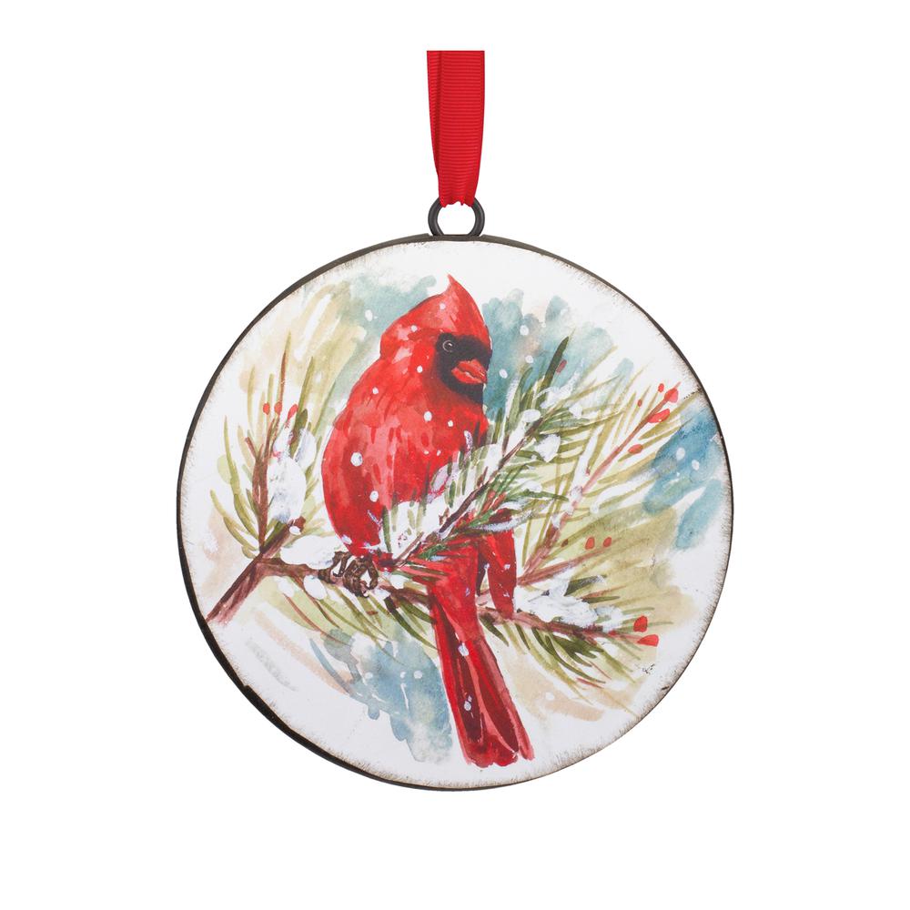Cardinal and Pine Ornament (Set of 12) 5.75"H Iron. Picture 3