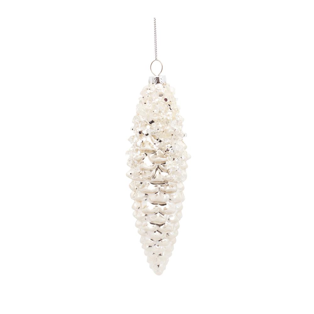 Pine Cone Ornament (Set of 12) 6.25"H, 7.25"H Glass. Picture 3