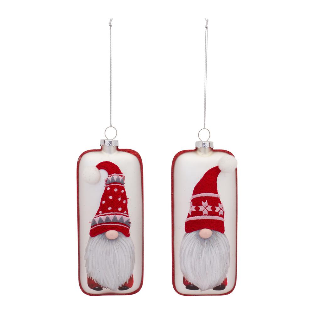 Gnome Ornament (Set of 12) 6.25"H Glass. Picture 1