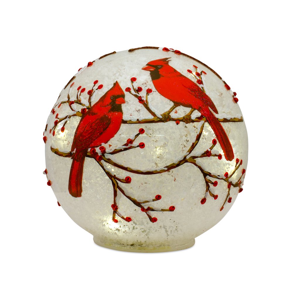 LED Cardinal Globe (Set of 3) 4.5"D, 6"D, 7"D Glass 3 AAA Batteries Not Included. Picture 2