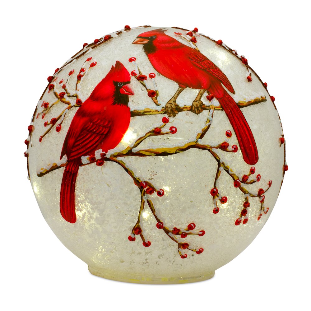 LED Cardinal Globe (Set of 3) 4.5"D, 6"D, 7"D Glass 3 AAA Batteries Not Included. Picture 4
