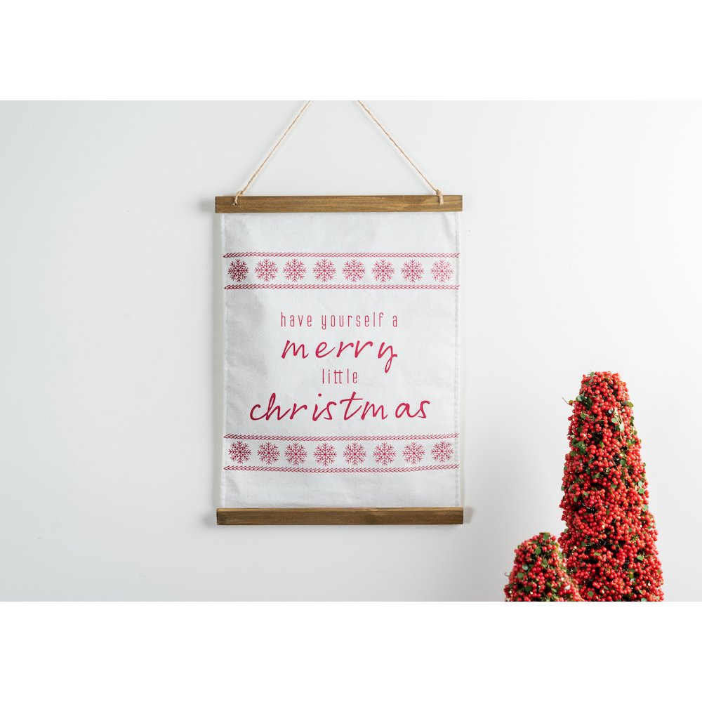 Merry Christmas Banner 14.75"L x 20"H Polyester. Picture 2