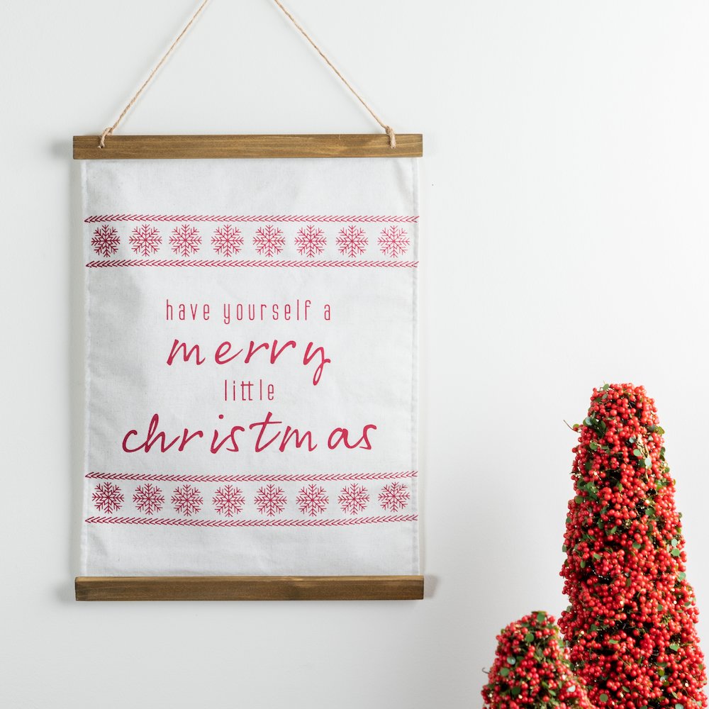 Merry Christmas Banner 14.75"L x 20"H Polyester. Picture 3