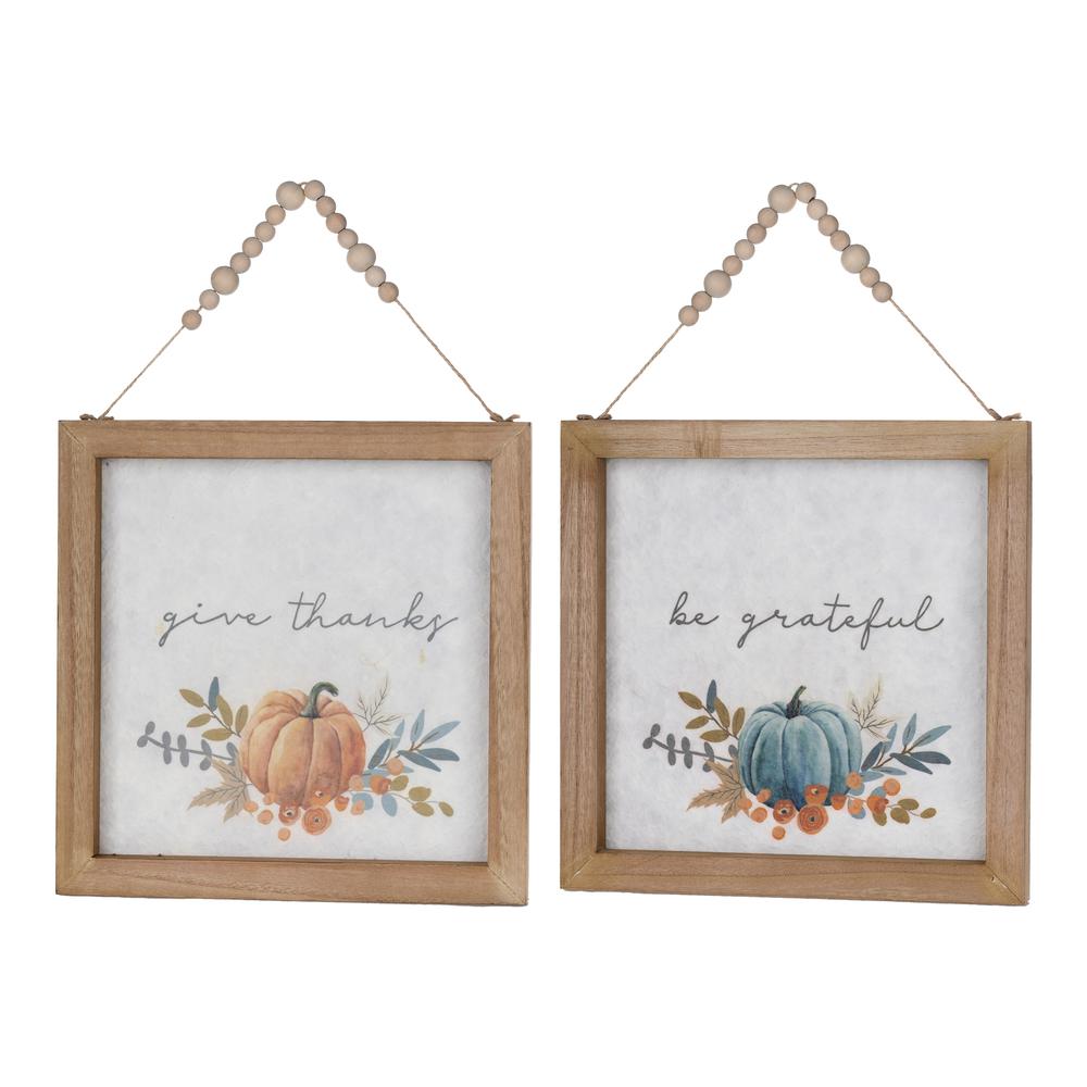 Pumpkin Frame (Set of 2) 11.75"SQ MDF/Paper. Picture 1