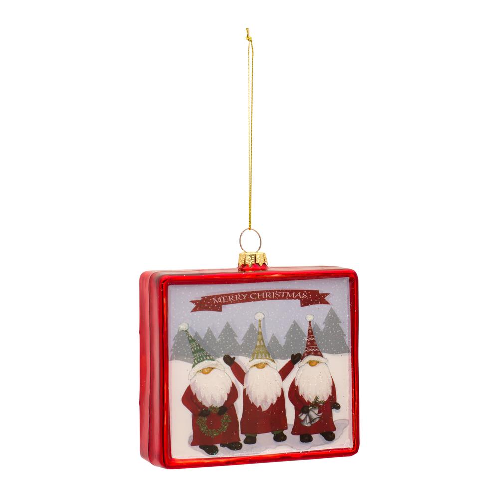 Gnome Ornament (Set of 12) 3.75"H Glass. Picture 1