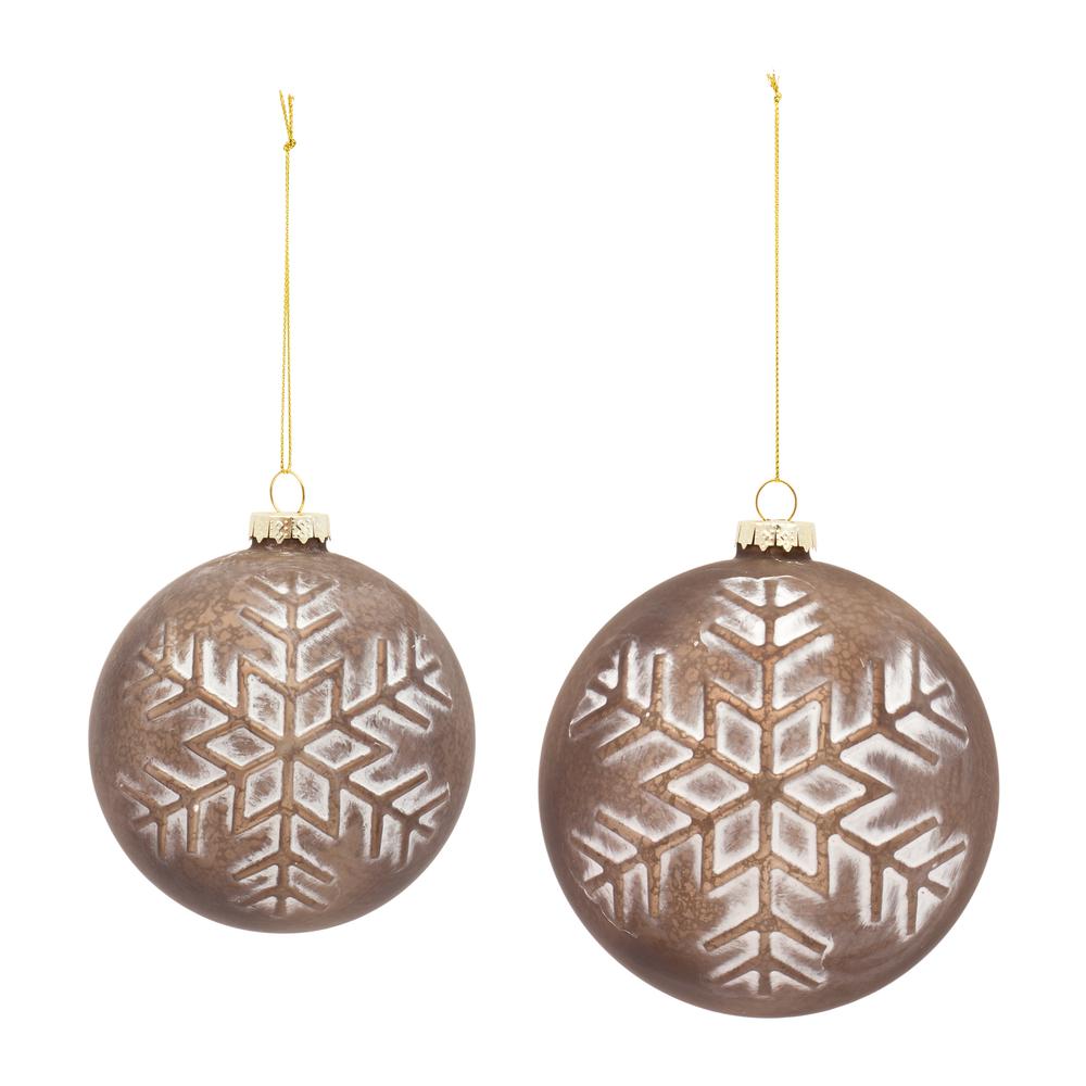 Ball Ornament (Set of 4) 4"D, 5"D Glass. Picture 1