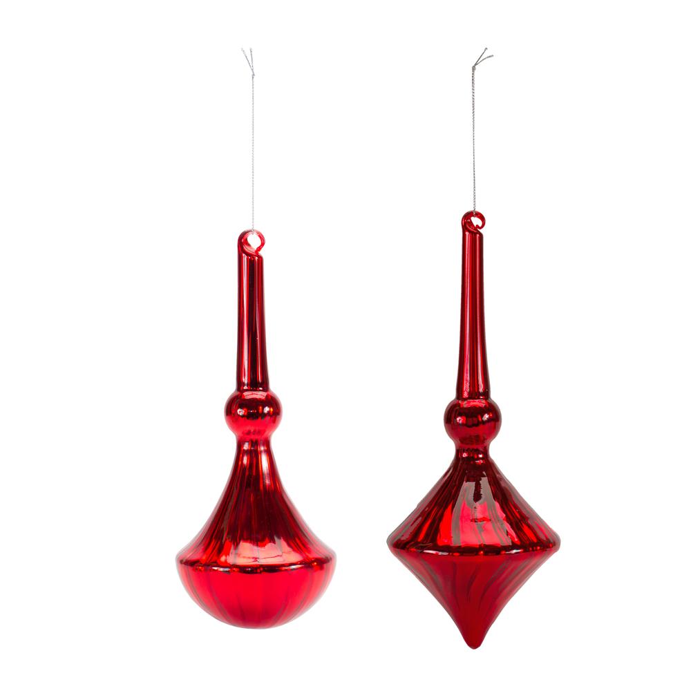 Drop Ornament (Set of 6) 10.5"H Glass. Picture 1