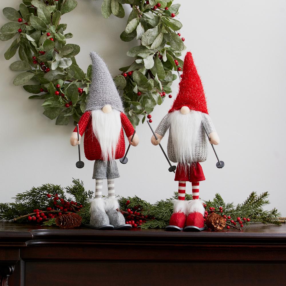 Gnome Skier (Set of 6) 14.25"H Polyester. Picture 1
