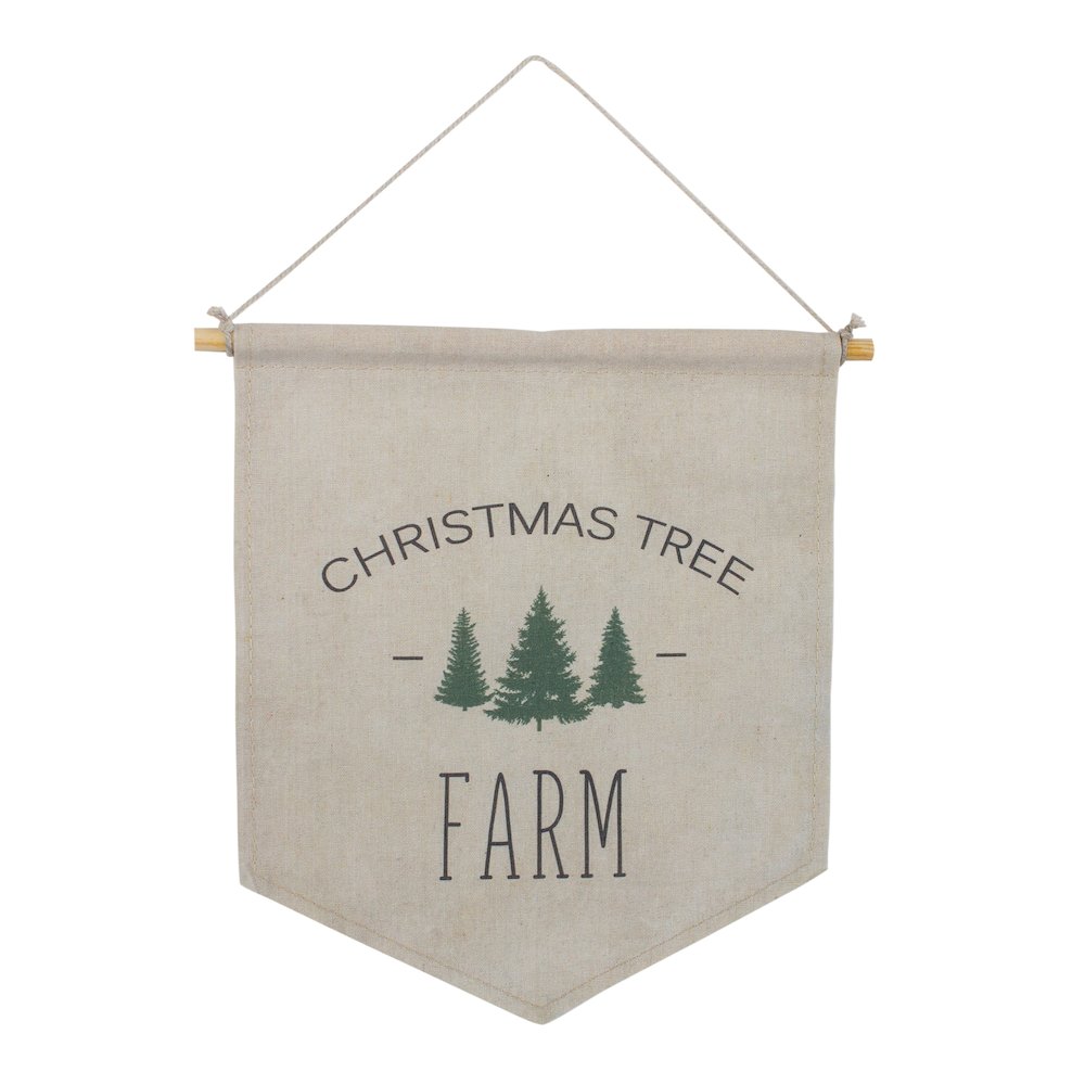 Christmas Banner (Set of 2) 11.25"L x 11.75"H Canvas/Wood. Picture 2
