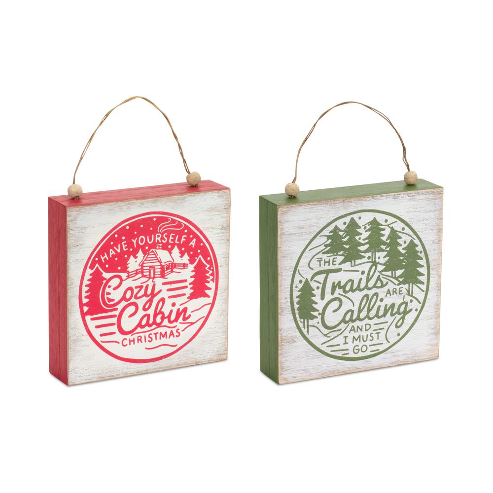 Cabin and Trails Sign (Set of 4) 9"H MDF. Picture 1