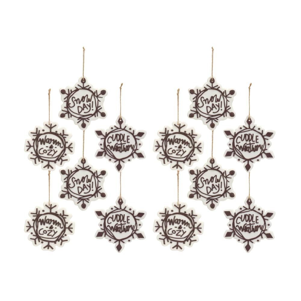 Snowflake Ornament (Set of 12) 4.25"H, 4.5"H, 5"H Plastic. Picture 3
