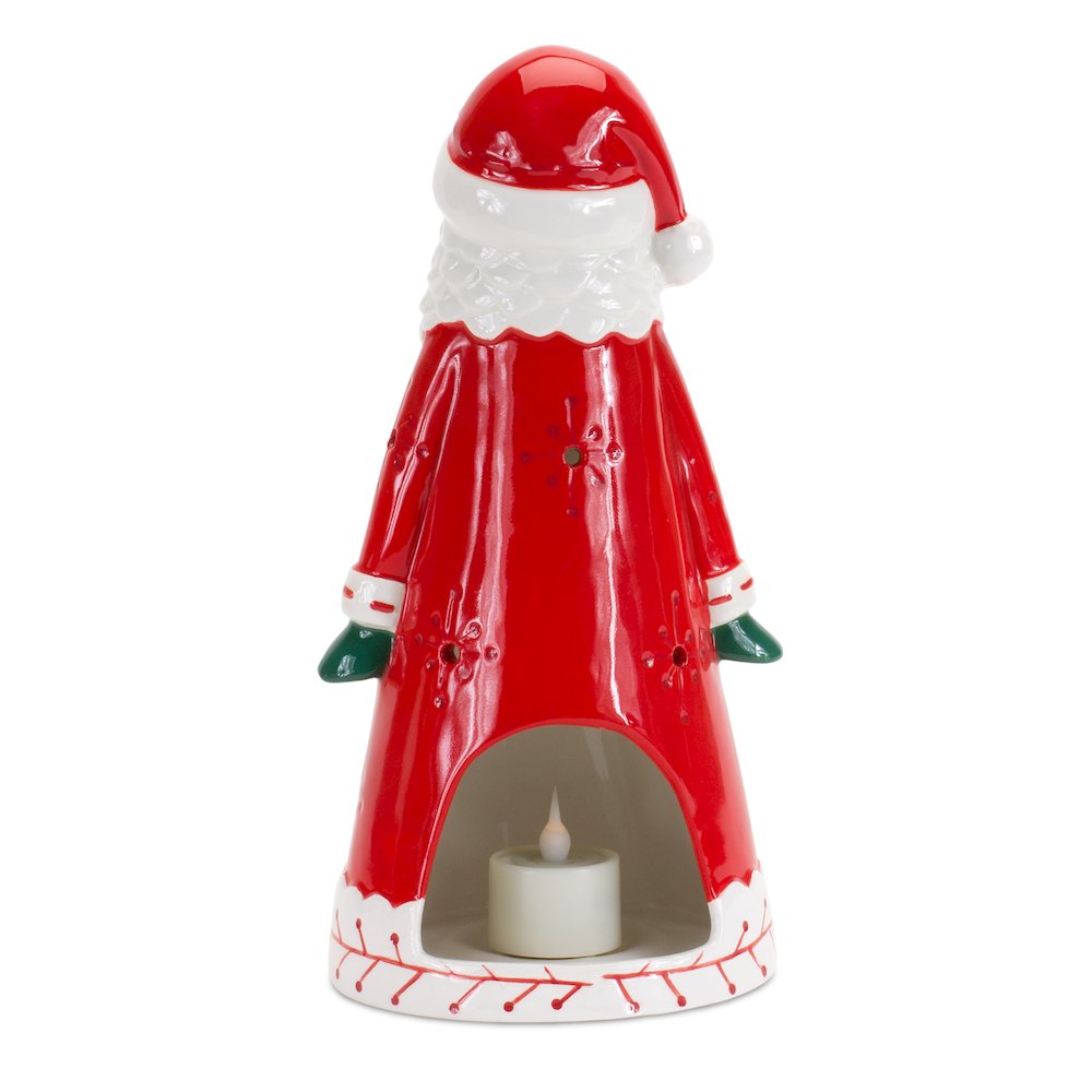 Santa Tea Light 10.25"H Clay. Picture 2