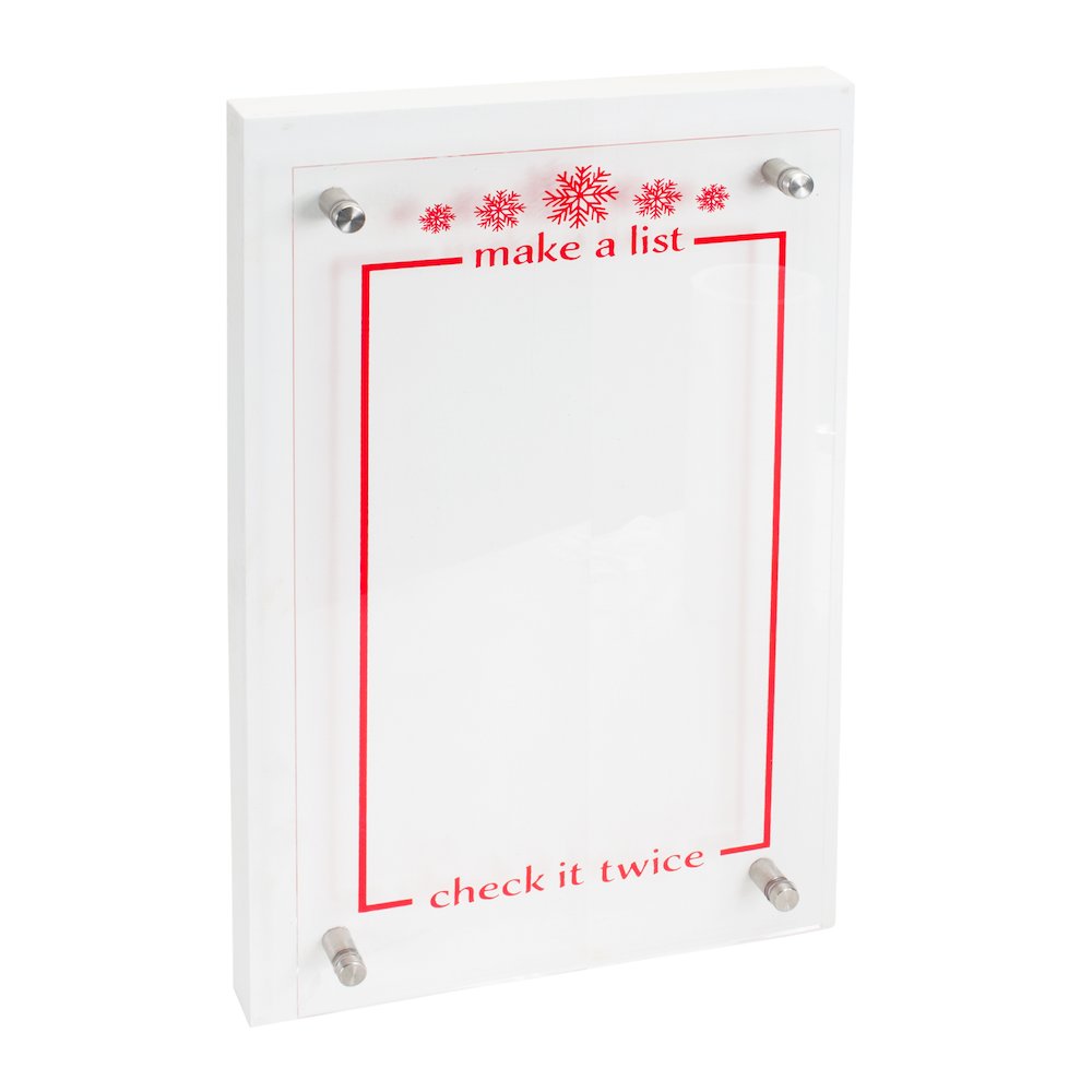Make A List and Check It Twice Acrylic Sign 10"L x 15.5"H Acrylic/MDF. Picture 1