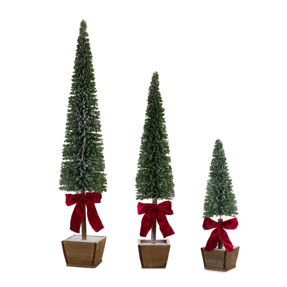Potted Tree (Set of 3) 20.75"H, 31"H, 39"H PVC. Picture 1
