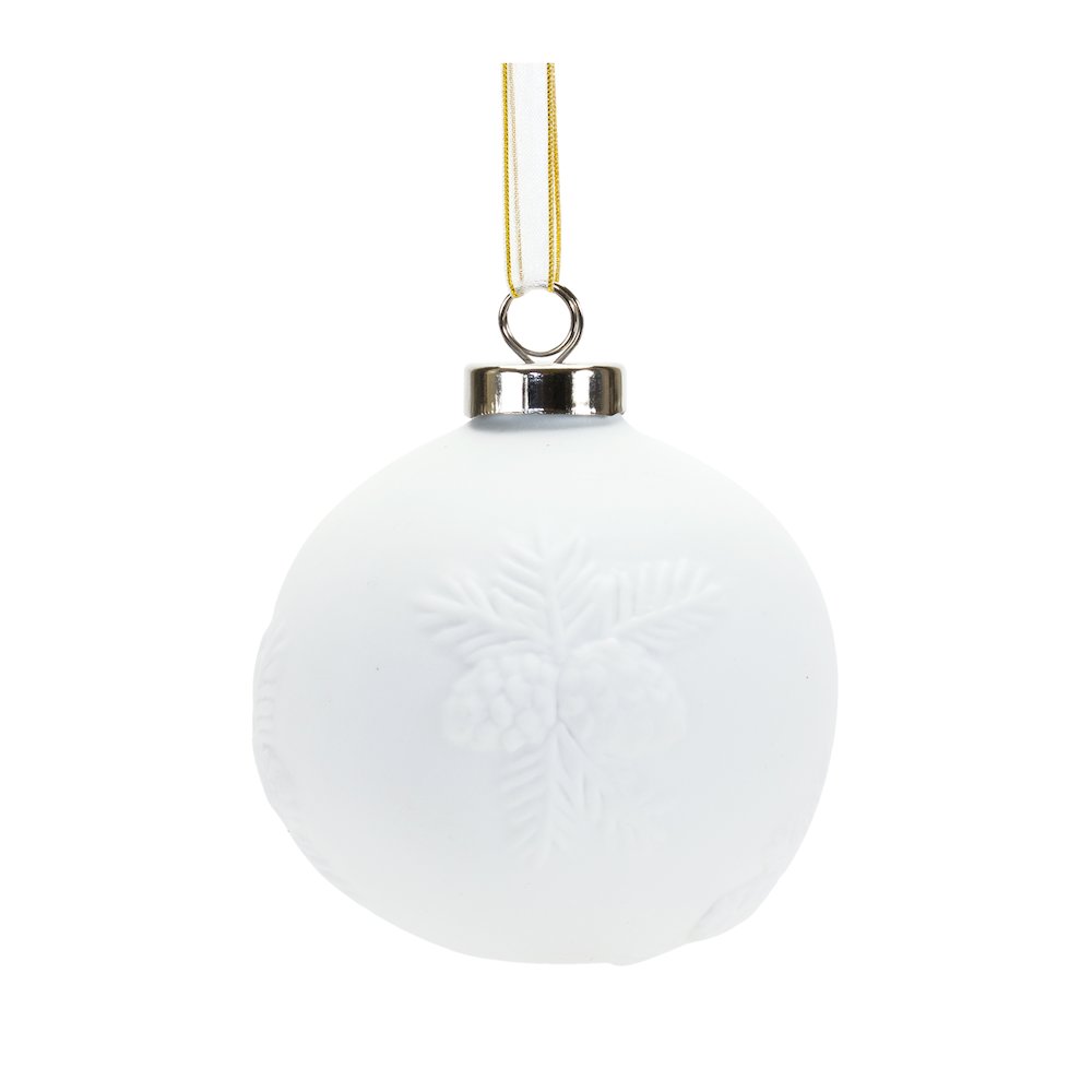 Pine Cone Ball Ornament (Set of 6) 3"D Porcelain. Picture 2