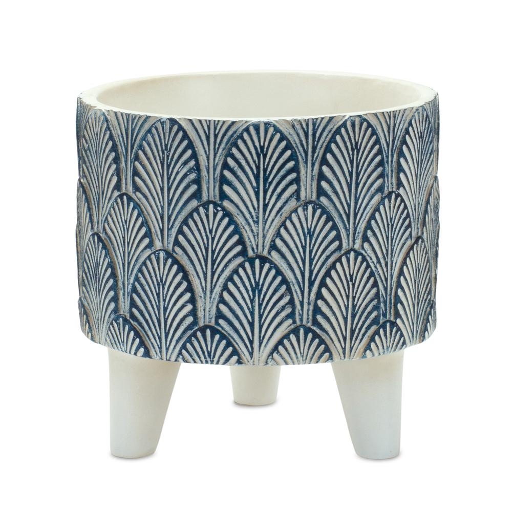 Pot w/Legs (Set of 2) 5.25"D x 5.25"H, 5.5"D x 5"H Resin. Picture 3