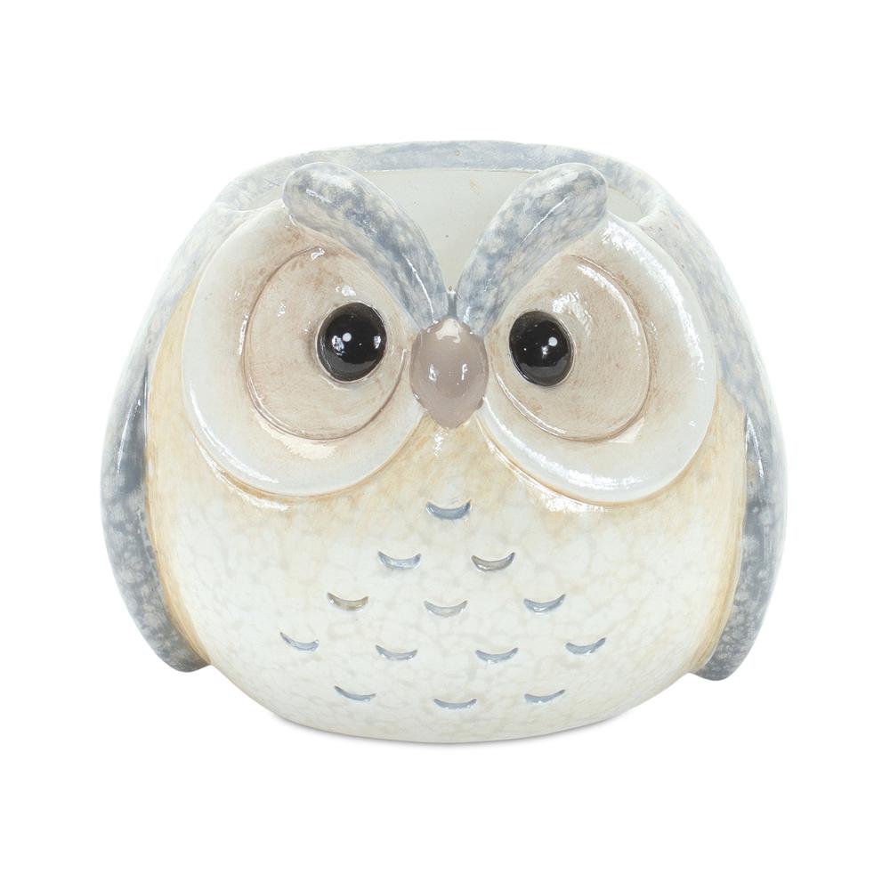 Owl (Set of 3) 3.75"H, 4"H, 4.25"H Terra Cotta. Picture 4
