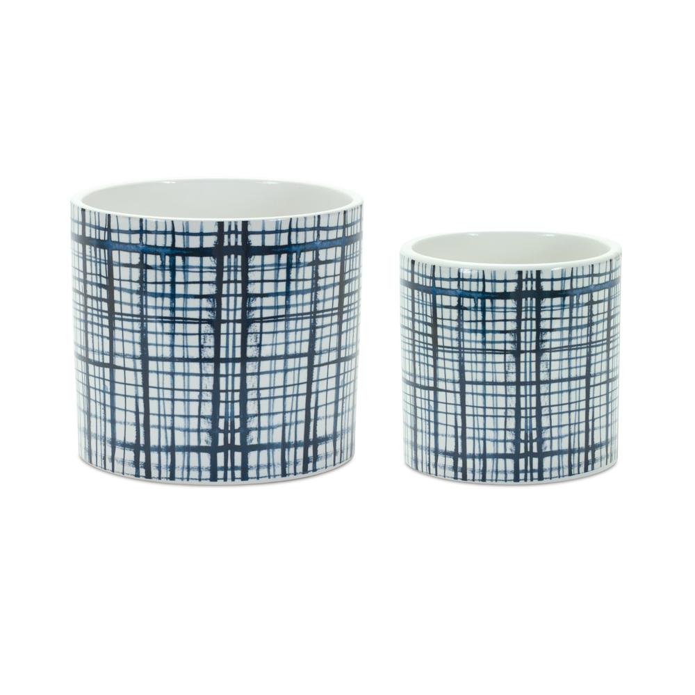 Pot (Set of 2) 4"D x 4"H, 5.5"D x 5.75"H Dolomite. Picture 1