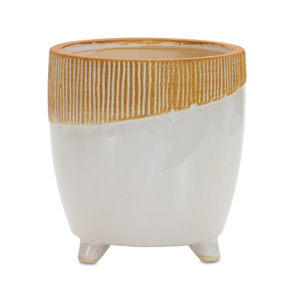 Pot w/Legs 7"H Terra Cotta. Picture 1