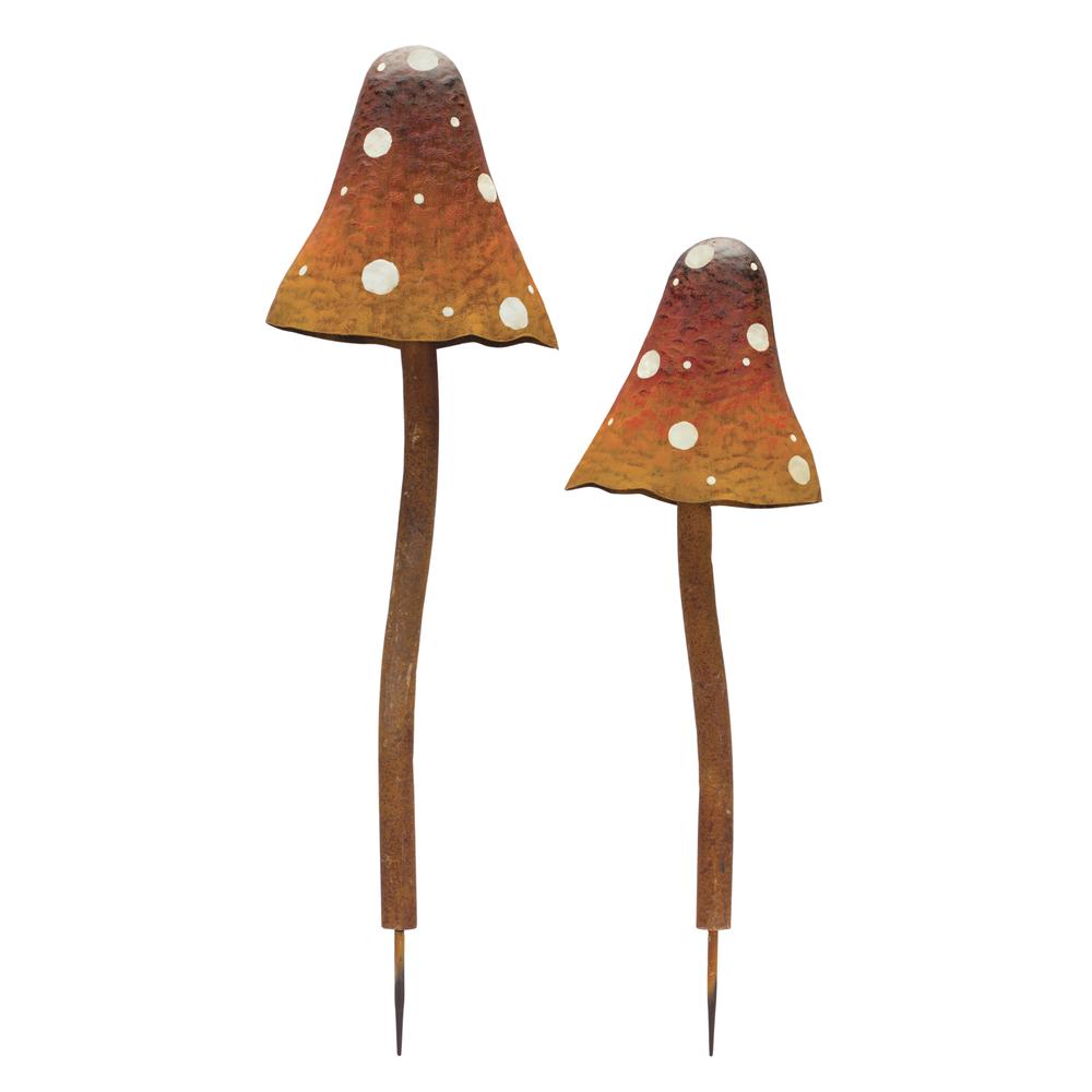 Mushroom Stake (Set of 2) 26"H, 32"H Iron. Picture 1