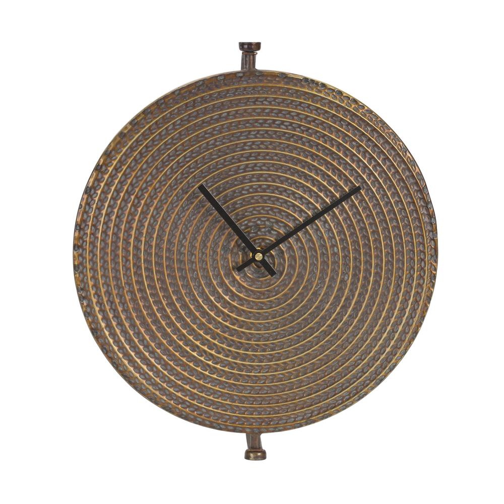 Wall Clock 14.75"D Iron 1 AA Battery, Not Included. Picture 1