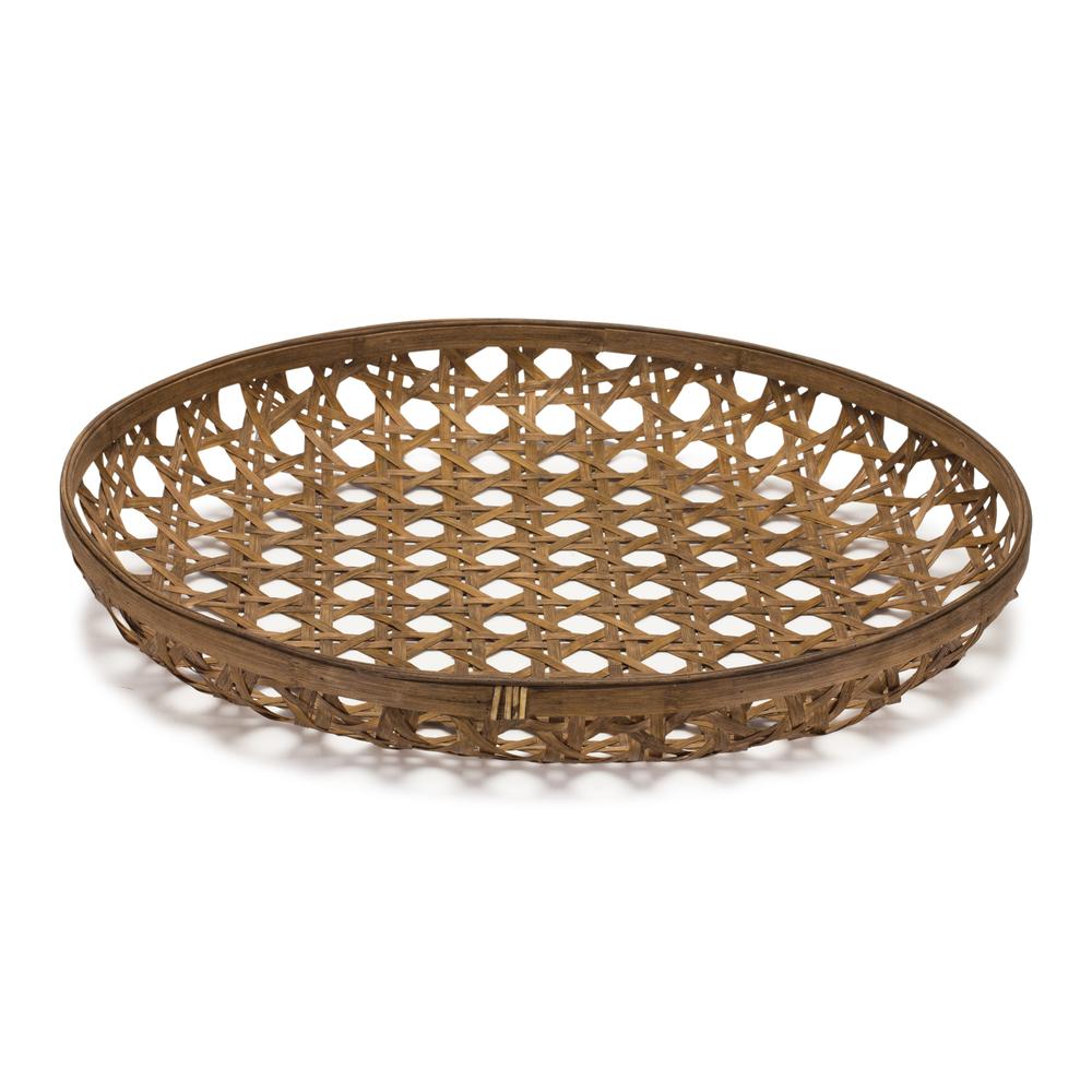 Tray 26"D x 4"H Bamboo. Picture 1