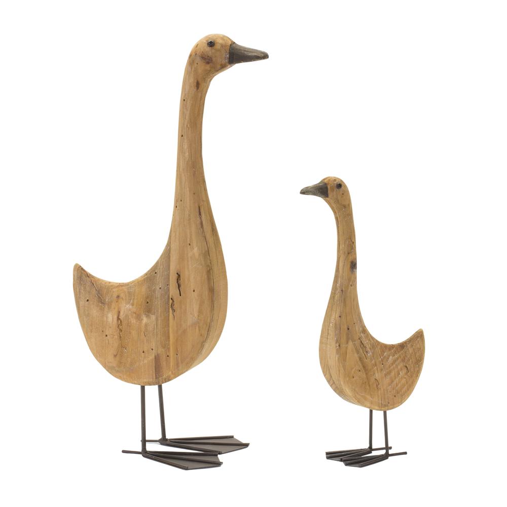 Goose (Set of 2) 11.5"H, 17.5"H Wood/Iron. Picture 2