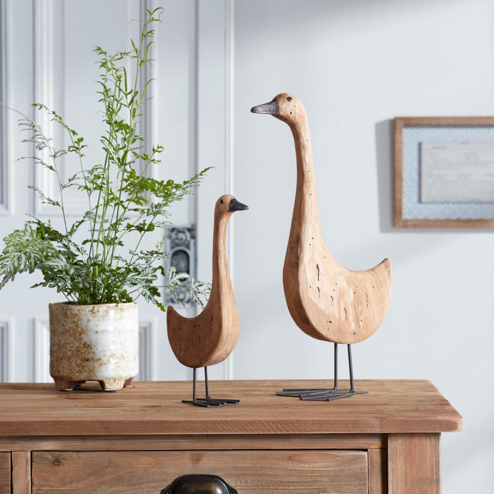 Goose (Set of 2) 11.5"H, 17.5"H Wood/Iron. Picture 1