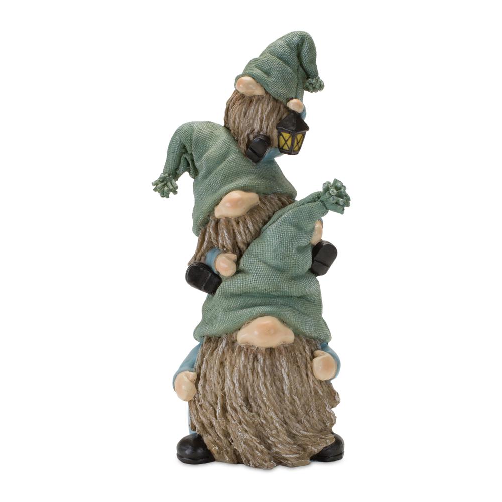 Triple Gnome Stack (Set of 2) 5.25"L x 11"H Resin. Picture 1
