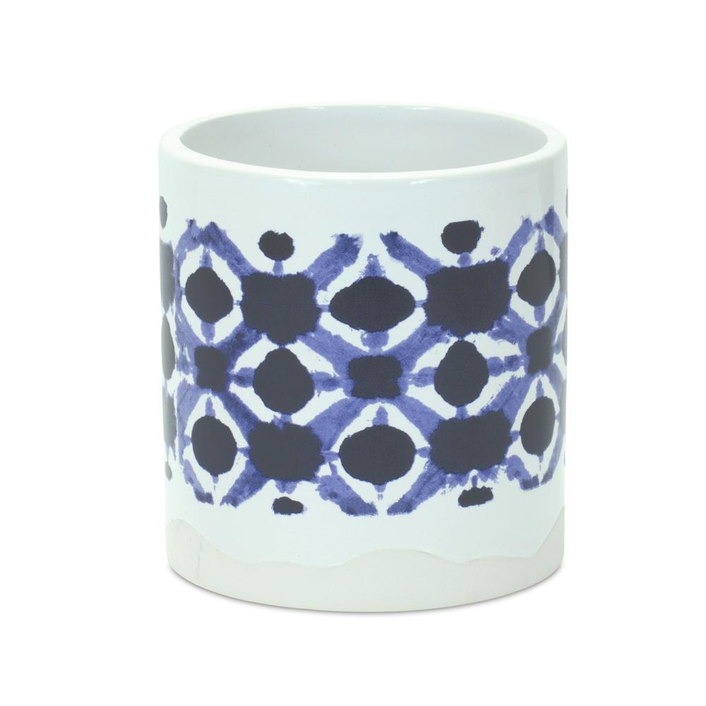 Pot (Set of 2) 4.5"D x 5"H, 5.5"D x 6"H Ceramic. Picture 1