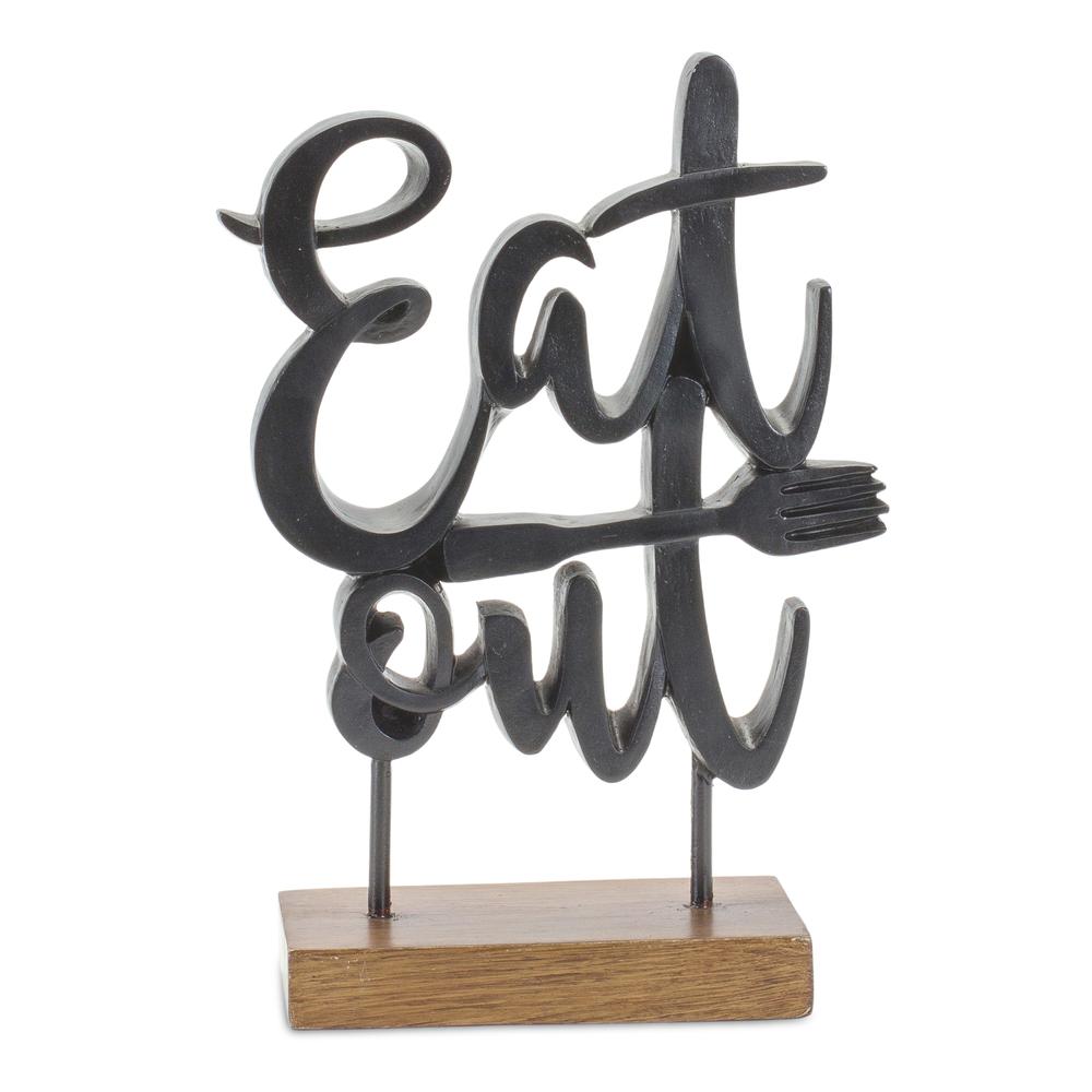 Eat Out Sign 5.25"L x 8.75"H Resin. Picture 1