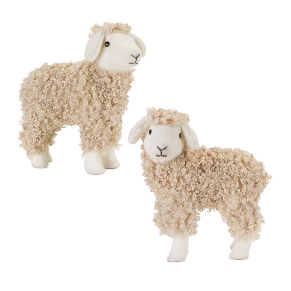 Sheep (Set of 2) 9.5"L x 10.5"H, 9"L x 10.75"H Foam/Fabric. Picture 1