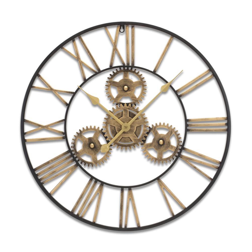 Wall Clock 23.75"D Iron 1 AA Battery, Not Included. Picture 1