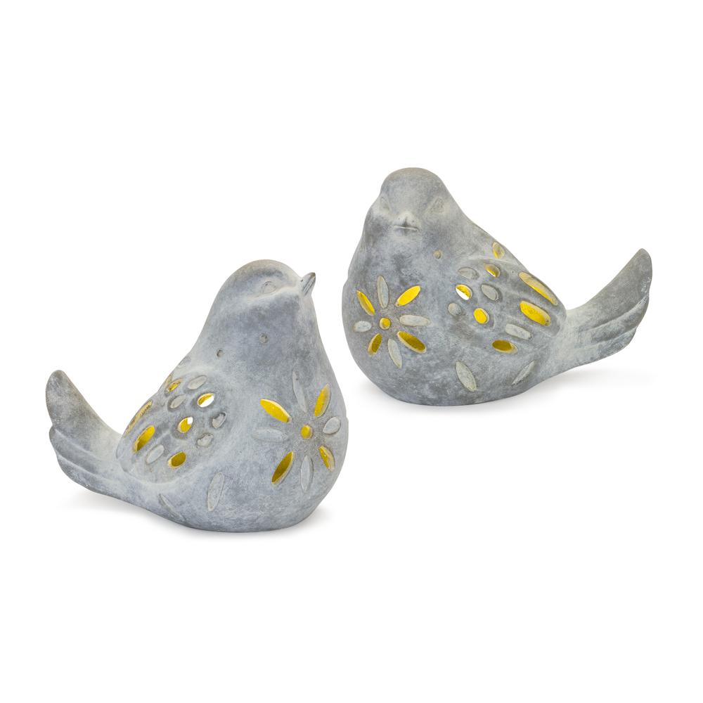 Bird w/Led (Set of 2) 5.5"H, 6.25"H Resin 2 AAA Batteries, Not Included. Picture 1