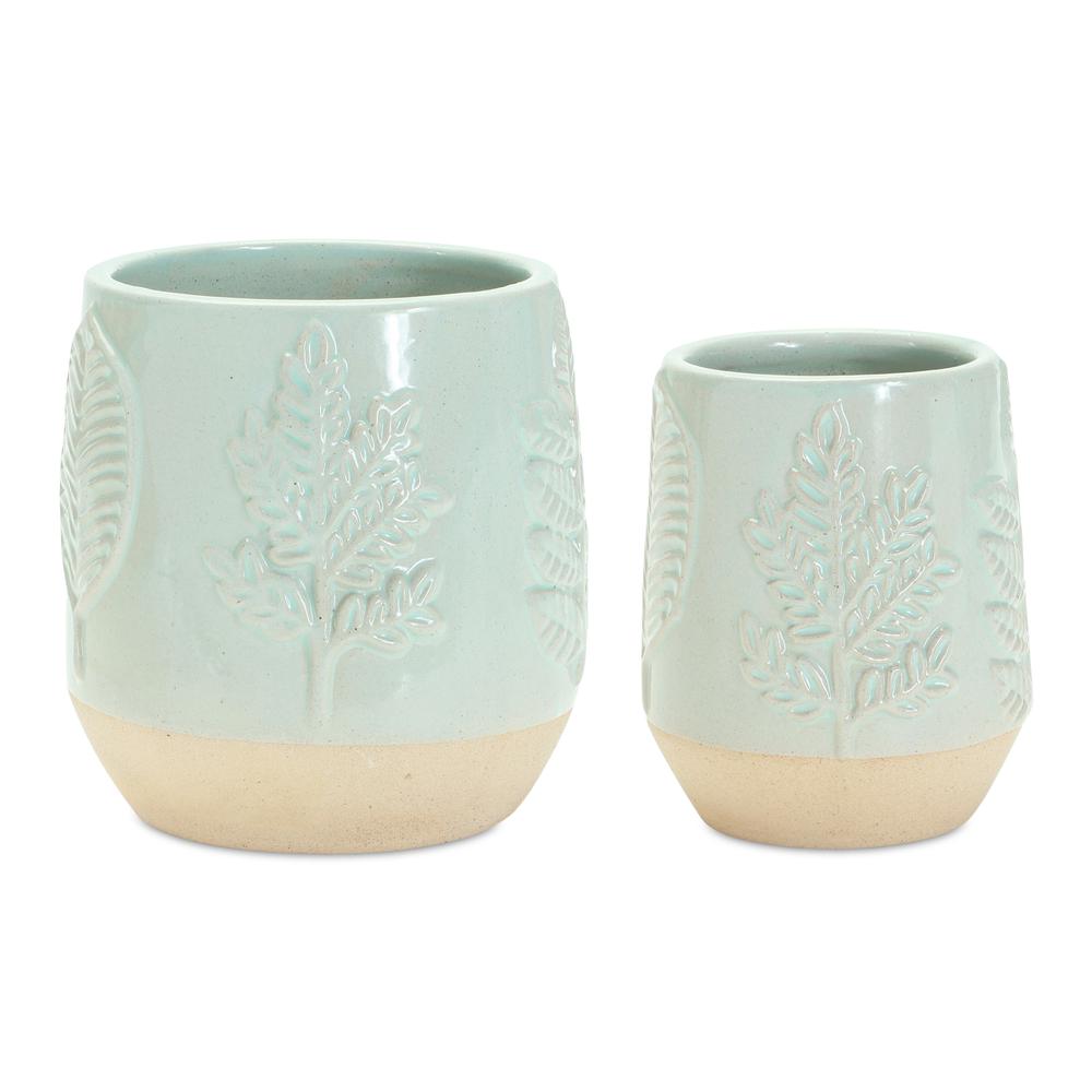 Container (Set of 2) 3.5"D x 4"H, 4.75"D x 5"H Porcelain. Picture 1