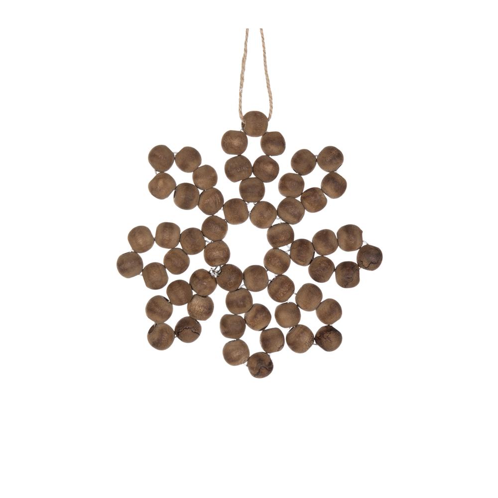 Snowflake Ornament (Set of 12) 4.75"D, 6.75"D Wood. Picture 4